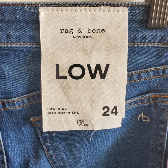 Rag & Bone Dre Low-Rise Slim Boyfriend Jeans Size 24 - Picture 10 of 11